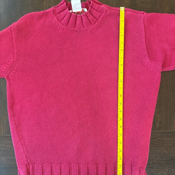 Talbots Vintage Pink Mock Neck 100 Percent Cotton Sweater Size Petite Medium - Picture 5 of 5